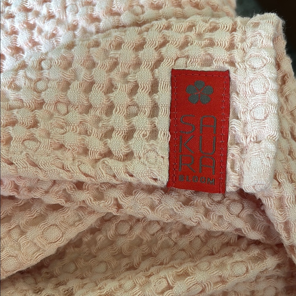 Sakura Bloom Peach Linen Sling with Gold Ring